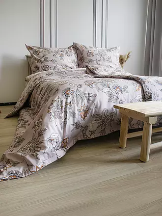 FLEURESSE | Satin Bettwäsche MODERN GARDEN B 70x90cm/140x220cm Sandstone | 